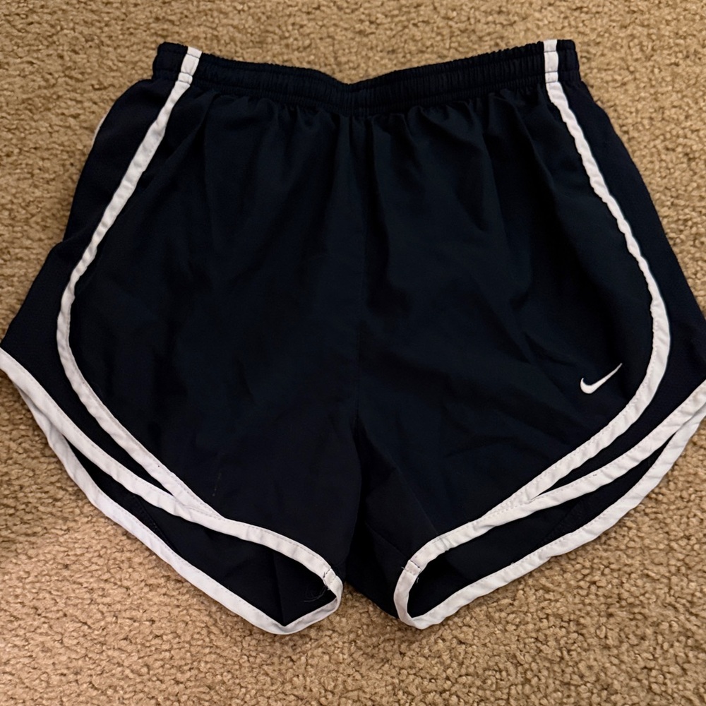 Nike Women's Navy and White Athletic Shorts